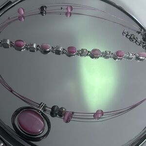 Pink and Silver Charm Bracelet